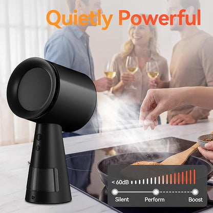 Portable Range Hood, Desktop Range Hood with 3 Speed Exhaust Fan, Advanced 5-Layer Filtration, Large Oil Collection Cup, Portable Kitchen Exhaust Fan for Dorm, RV, Indoor BBQ, Hot Pot, Wired
