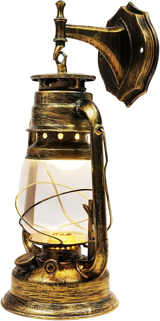 Wall Porch Light Vintage Rustic Lantern Lamp Indoor Outdoor Industrial Retro E27 Wall Lighting Fixture for Wall, Garage, Front Porch (C)