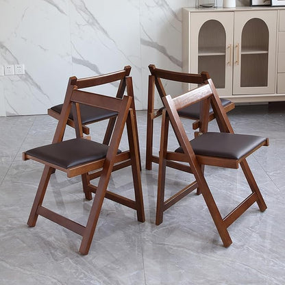 COMUHOME Folding Dining Chairs with Padded Seat Lightweight sillas para Fiestas,2 Pack Folding Chair for Dinner,Party Wedding,Picnic Event, 196LB Weight Capacity(Walnut)