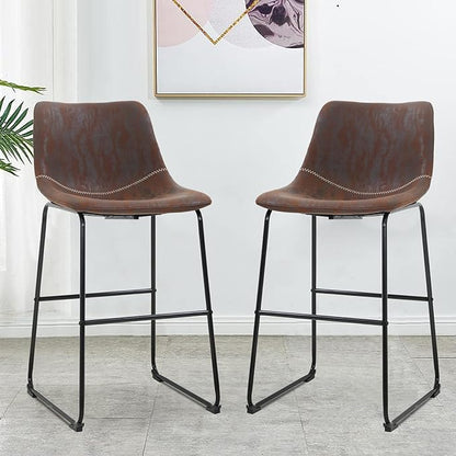 PayLessHere Dining Chairs Set of 2 Kitchen Chairs Living Room Chairs Counter Stools with Backs Leather Island