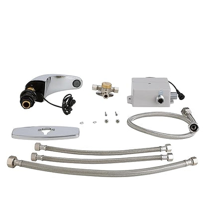Zurn Z6936-CP4-L-MV-SH AquaSense Sensor Faucet, Single Hole, 4" Cover Plate, 1.0 GPM Aerator, Mixing Valve, Supply Hoses, Chrome