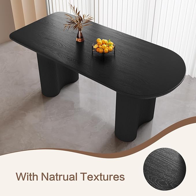 Dining Table Set for 4, Modern Kitchen Table with 4 Chairs, Dining Room Table Set for Kitchen,Dining Room,Home & Office (62.99" Black Table with 4 Chairs)