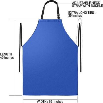 Waterproof Apron with Comfortable Adjustable Bib Rubber Vinyl Dishwasher Heavy Duty Apron for Men Women Dishwashing