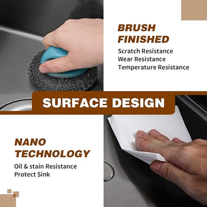 Black Kitchen Sink,25x22 Inch Kitchen Sink Stainless Steel Drop In Kitchen Sink Topmount Stylish and Modern Look Sink With Bottom Grid,Silicon Mat And Drain Assembly Add Elegance & Enhance Usability