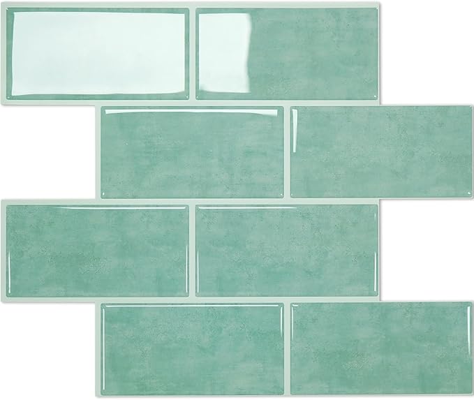 STICKGOO 10-Sheet Subway Tile Peel and Stick Backsplash, Self Adhesive Vinyl Wall Tiles, Stick on Backsplash for Kitchen and Bathroom(Thicker Design)
