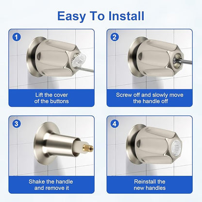 2 Piece Bathtub Shower Knob Replacement, with Diverter Bath Tub Spout Kit, Hot and Cold Faucet Knobs Compatible with Price Pfister Verve Tub Shower (Brushed Nickel)