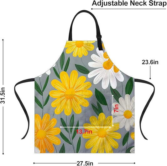 Apron Adjustable Waterproof with Two Deep Pockets Wowen men for Summer BBQ Pool Parties & Resorts
