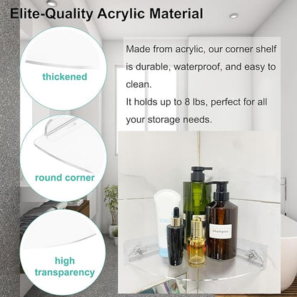 Corner Shelves wall Mounted Home Decor Floating Shelves (Clear)