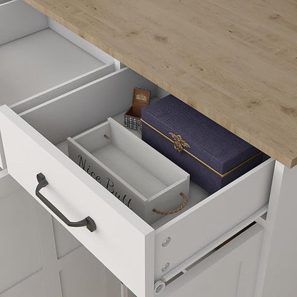 RASOO Sideboard Buffet Cabinet White Field Door Panel Kitchen Side Board Cabinet with Storage 3 Doors and 3 Drawers for Living Room, Kitchen (Grid Doors)