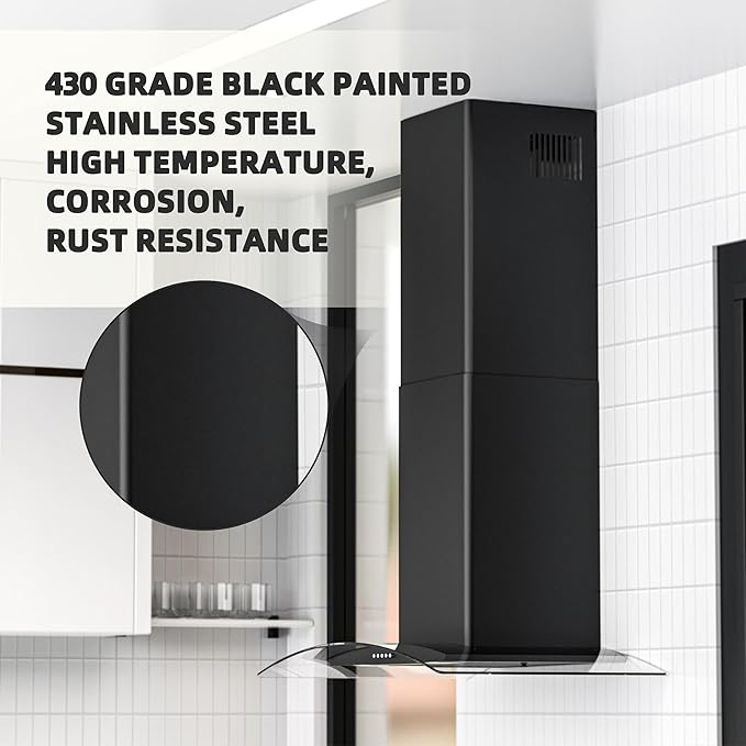 Range Hood Extension Chimney FGS-TG33B-ZST, Stainless Steel Wall Mount Chimney Extension for FIREGAS Range Hood FGS-UBG33Y75AC