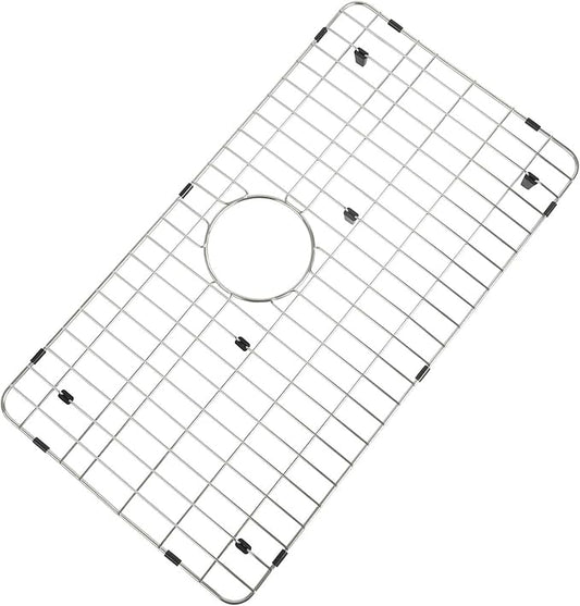 Kitchen Sink Grid and Sink Protectors, Stainless Steel Sink Grids for Bottom of Kitchen Sinks, 26" x 14" with Rear Drain for Single Bowl Sinks