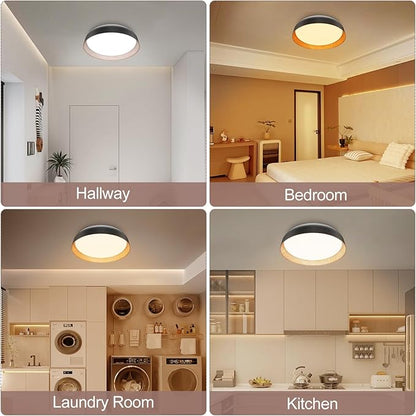 VIPMOON 13"/36W Flush Mount LED Ceiling Light, 5CCT 3000K-6000K Adjustable Super Bright Retro LED Light Fixture for Bedroom Kitchen Balcony Study Room Porch Bathroom Stairwell Hallway Office