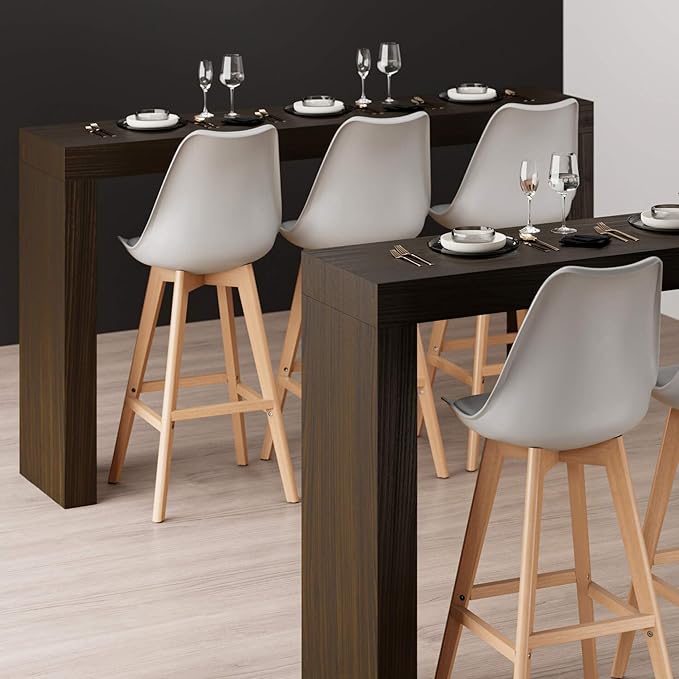 Mobili Fiver, Evolution High Table with Two Legs 70.9 x 15.7 in, Dark Walnut, Made in Italy