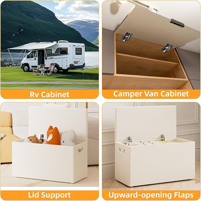 Chibery 10 Pack 90° RV Cabinet Hinges, Heavy Duty Surface Mount Soft Close Accessories, Face Frame & Frameless, Self Closing, No Pre-Drilled Cup Hole for Cabinets, Camper Van, Trailer, Vehicle-Mounted