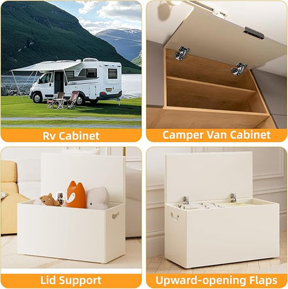 Chibery 10 Pack 90° RV Cabinet Hinges, Heavy Duty Surface Mount Soft Close Accessories, Face Frame & Frameless, Self Closing, No Pre-Drilled Cup Hole for Cabinets, Camper Van, Trailer, Vehicle-Mounted