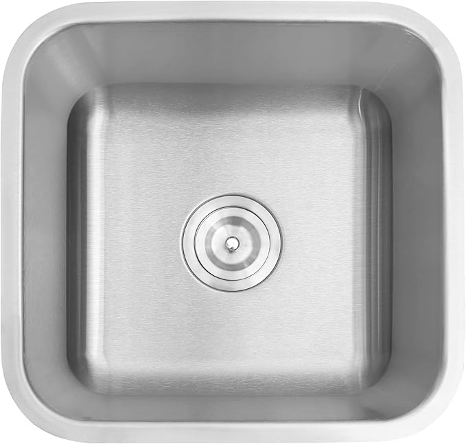 Bar Sink, 16 Inch Undermount Kitchen Sink, T-304S Stainless Steel RV Kitchen Sinks, Small Kitchen Sinks With Sink Drain Strainer, Use at Rv, Bar,Outdoor, Laundry and Utility,Bathroom