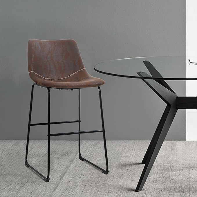 PayLessHere Dining Chairs Set of 2 Kitchen Chairs Living Room Chairs Counter Stools with Backs Leather Island