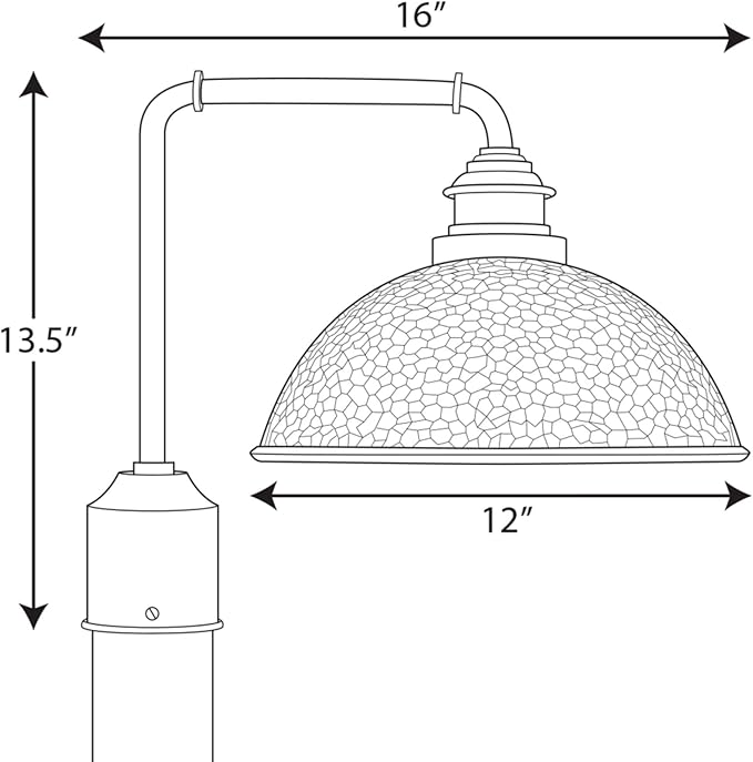 Progress Lighting Englewood Collection 1-Light Farmhouse Outdoor Post Lantern Light Textured Black, 13-7/16" x 16" x 12"