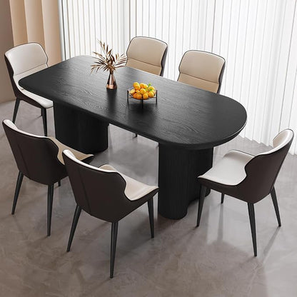 Dining Table Set for 6, Modern Kitchen Table with 6 Chairs, Dining Room Table Set for Kitchen,Dining Room,Home & Office (62.99" Black Table with 6 Chairs)