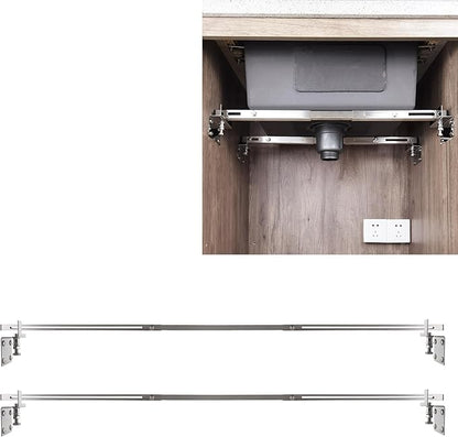 CPT-4 Undermount Sink Supports Brackets Adjustable Stainless Steel Installation Kit for Heavy Duty Undermount Kitchen Sink (47-63 inches（119-160cm）)