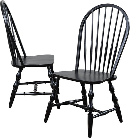 Sunset Trading Windsor Dining Chair Set, 41", Antique Black