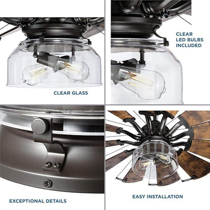 Progress Lighting Springer Collection Clear Glass Light Kit Architectural Bronze, 7.50x11.87x11.87