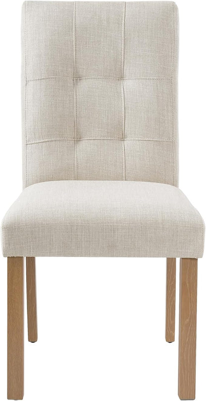 Merax Dining Chair Set of 4, Upholstered Chairs with Back and Wood Legs, Mid-Century Modern Accent Chairs for Kitchen Island Dining Room