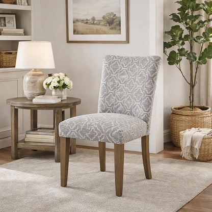HomePop Parsons Classic Upholstered Accent Dining Chair, Pack of 2, Grey