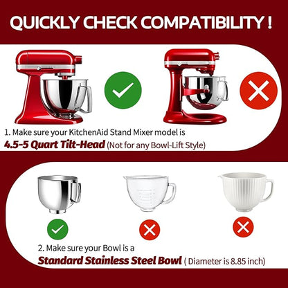 Pouring Shield for KitchenAid Tilt Head 4.5-5QT Stainless Steel (Only),Safety Pouring Shield,Splatter Guard for kitchenaid mixer bowl,Kitchen Aid Stand Mixers,kitchen aid Accessories and Attachments