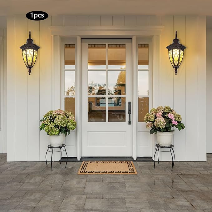 Outdoor Wall Light Fixtures, IP55 Waterproof Outside Wall Lantern Retro Exterior Wall Sconces Vintage Wall-Mounted Lights for Garage House Porch Doorway, E26 w/o Bulb