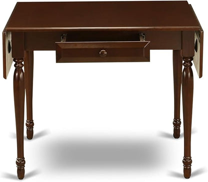 East West Furniture MZT-MAH-T Monza Kitchen Table - a Rectangle Dining Table Top with Dropleaf & Stylish Legs, 36x54 Inch, Mahogany