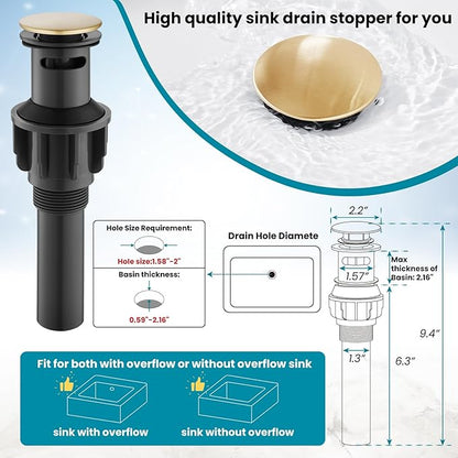 gotonovo Bathroom Faucet 3 Hole 8 Inch Widespread Bathroom Sink Faucet 2 Cross Handles Vintage Lavatory Vanity Mixer Tap with Pop Up Drain, HOT Cold Label, Brushed Gold