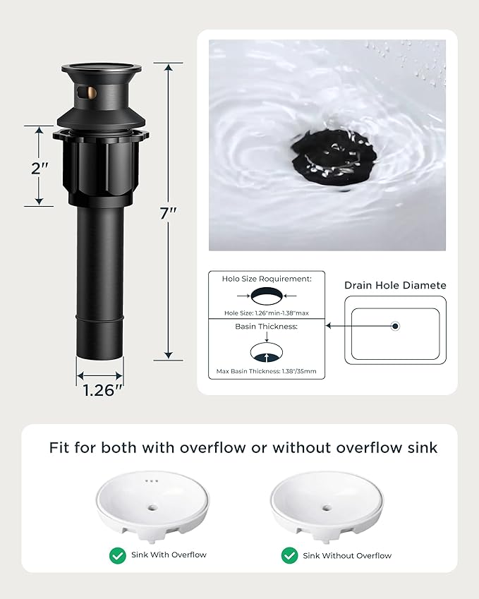 FORIOUS Matte Black and Gold Brass Antique Vintage Bathroom Faucet with Metal Pop Up Drain and 24" Water Hose for 3 Hole 8 Inch Widespread Bathroom Sink Farmhouse Vanity