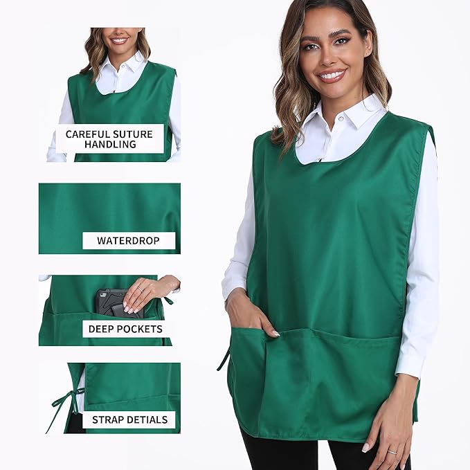 Xeoxarel Unisex Cobbler Apron with 3 Pockets, Adjustable Drawstring Waist, Professional Lightweight for Kitchen Salon Garden