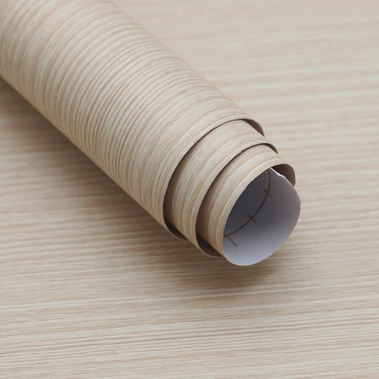 Boobest 15.74"x354.3" Beige Wood Wallpaper Peel and Stick Faux Wood Contact Paper Self Adhesive Waterproof Wood Grain Vinyl Wall Paper Sticker for Table Furniture Laminate Countertop Sheets Classroom