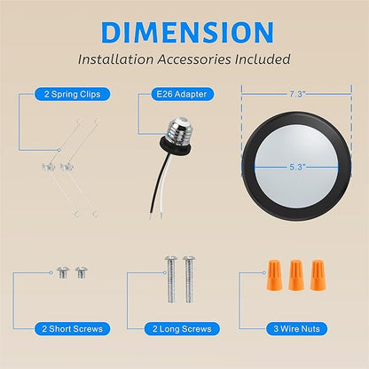 ECOELER 6In LED Low Profile Surface Mount Disk Light, 16.5W 1000Lm, 5000K Daylight, Dimmable LED Disc Ceiling Light for Home Improved, Black, ETL-Listed, 4 Pack