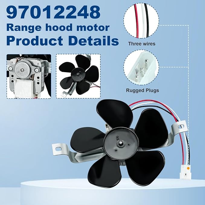 Upgraded Version 97012248 S97012248 Range Hood Fan Motor - BP17 Exhaust Fan Motor Fit for Nu-Tone B-roan 40000&42000 Series Range Hoods by Romalon Replaces 99080492 99080363 97005161 99080533 99080410