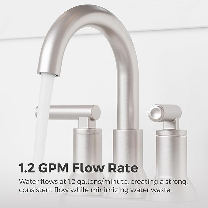 Pfister Capistrano Bathroom Sink Faucet, 4-Inch Centerset, 2-Handle, 3-Hole, NSF Certified, Spot Defense Brushed Nickel Finish, LF048CSOGS | (Pack of 3)