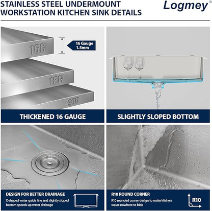 30x22 Drop in Kitchen Sink with Faucet Soap dispenser 30 Inch Stainless Steel Sinks Topmount 16 Guage 304 Single Bowl 9'' Deep Sinks with Cup Washer LMT30229-F
