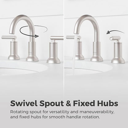Pfister Capistrano Bathroom Sink Faucet, 8-Inch Widespread, 2-Handle, 3-Hole, NSF Certified, Spot Defense Brushed Nickel Finish, LF049CSOGS | (Pack of 3)