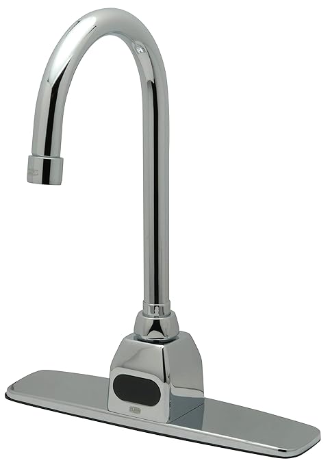 Zurn Z6920-XL-CP8 AquaSense Gooseneck Sensor Faucet with 0.5 GPM Aerator and 8" Widespread Cover Plate in Chrome