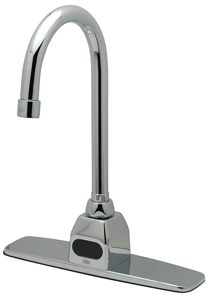 Zurn Z6920-XL-CP8 AquaSense Gooseneck Sensor Faucet with 0.5 GPM Aerator and 8" Widespread Cover Plate in Chrome