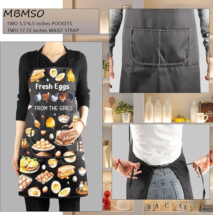 MBMSO Funny Chicken Aprons I Love My Chickens Gifts for Chicken Lover Chicken Farmer Gifts for Chicken Lady Farmhouse Apron
