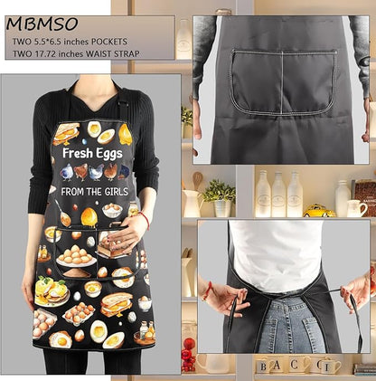 MBMSO Funny Chicken Aprons I Love My Chickens Gifts for Chicken Lover Chicken Farmer Gifts for Chicken Lady Farmhouse Apron