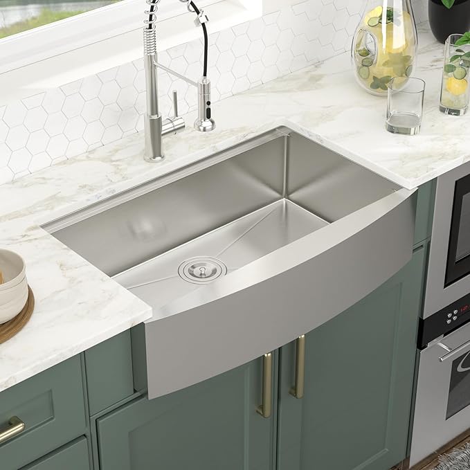 Logmey 36 Inch Farmhouse Sink Workstation 36x21 16 Gauge Stainless Steel Farm Kitchen Sink Undermount Apron Front Single Bowl Farm Sinks for Kitchen 36x21x9