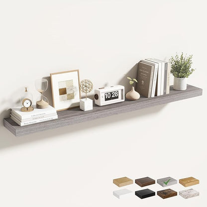 Acovy 48 Inch Floating Shelves for Wall 1 Pack, 48" Wall Shelves for Books, Storage, Decor, Wall Mounted Floating Shelf with Invisible Brackets for Kitchen, Living Room, Gray