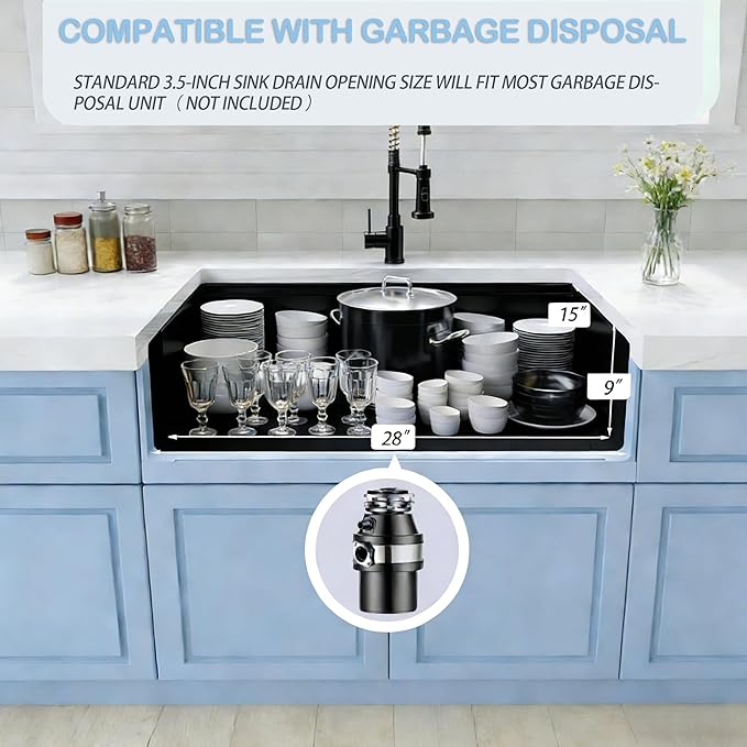 Black Undermount Kitchen Sink,16 Guage 304S Stainless Steel Workstation Sinks with Full Set Accessories, 30" x 18" x 10" Large and Deep Single Bowl Kitchen Sink