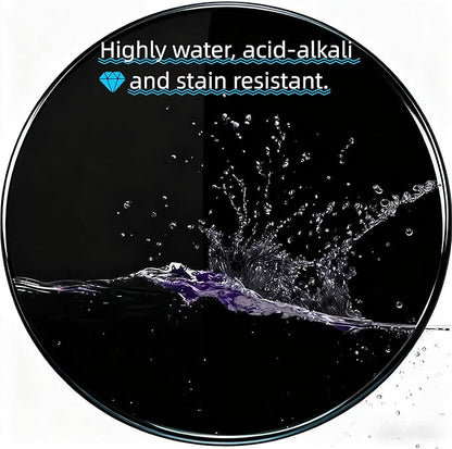 36 inch Round Glass Table Top - Black Tempered Glass Surface Protector - Safe 1/2" Thick Beveled Edge - Useful for Replacement,Dining Table, Patio, Coffee and End Table,Indoor & Outdoor