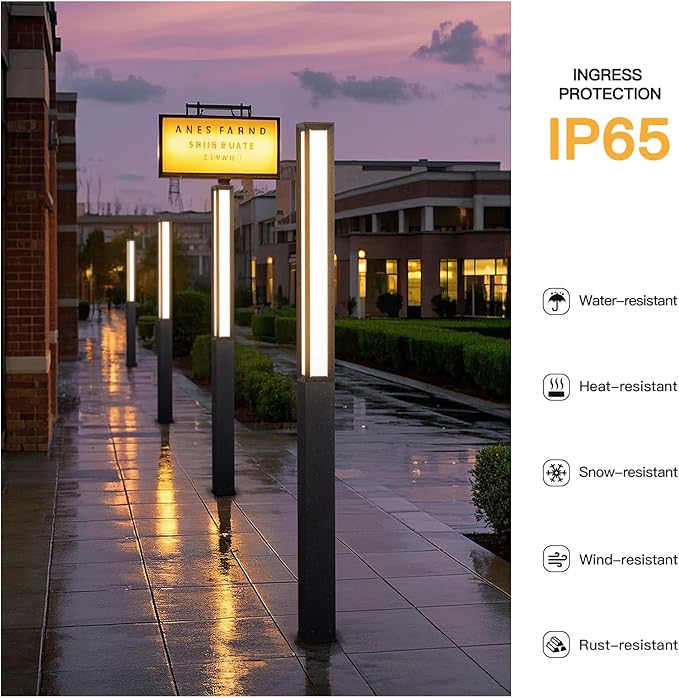 MVBT Path Light, 92" Pathway Lights, Wired Outdoor Modern Landscape LED Bollard Driveway Lighting, IP65 Waterproof Aluminum High Voltage Floor Lamp for Walkway Lawn Patio Yard Garden Decoration