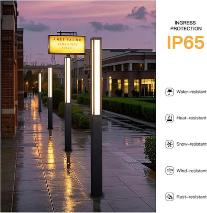MVBT Path Light, 92" Pathway Lights, Wired Outdoor Modern Landscape LED Bollard Driveway Lighting, IP65 Waterproof Aluminum High Voltage Floor Lamp for Walkway Lawn Patio Yard Garden Decoration